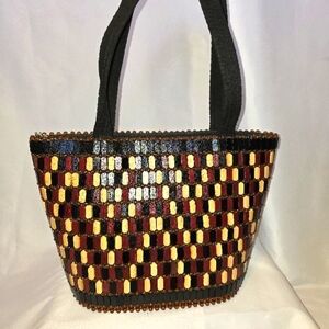 Multicolor Beaded Tote Bag